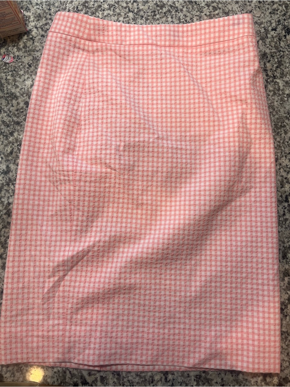 J. Crew Pink Gingham Pencil Skirt